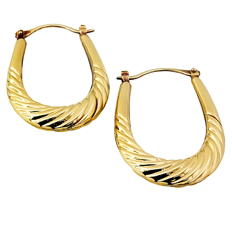 9ct gold Hollow Hoop Earrings